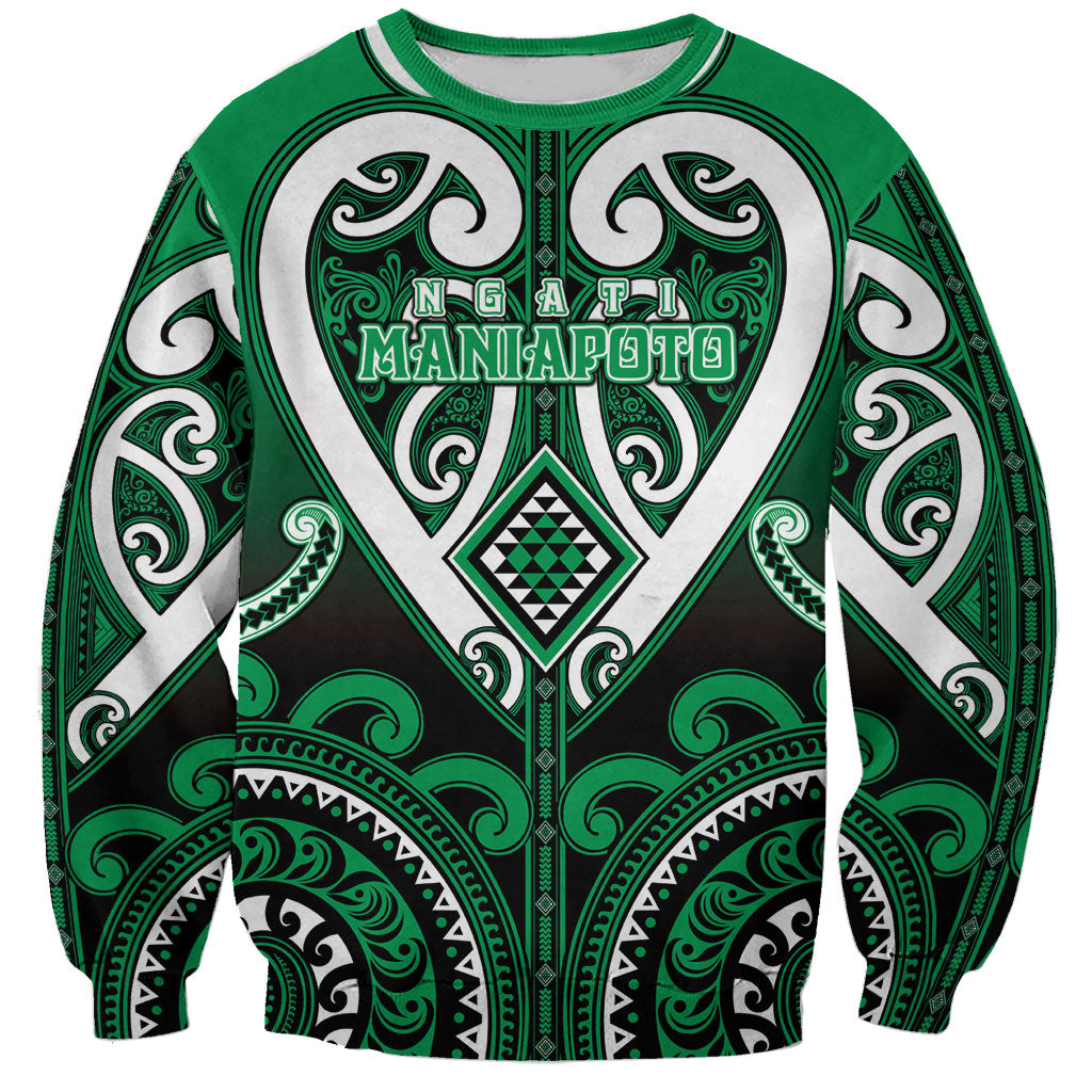 Custom Aotearoa Ngati Maniapoto Sweatshirt Maori Tribal Pattern