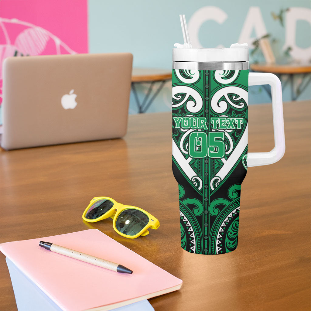 Custom Aotearoa Ngati Maniapoto Tumbler With Handle Maori Tribal Pattern