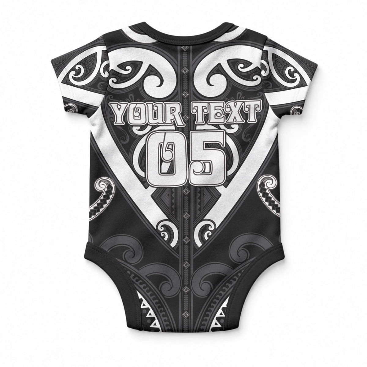 Custom Aotearoa Ngati Raukawa Baby Onesie Maori Tribal Pattern LT05 - Polynesian Pride
