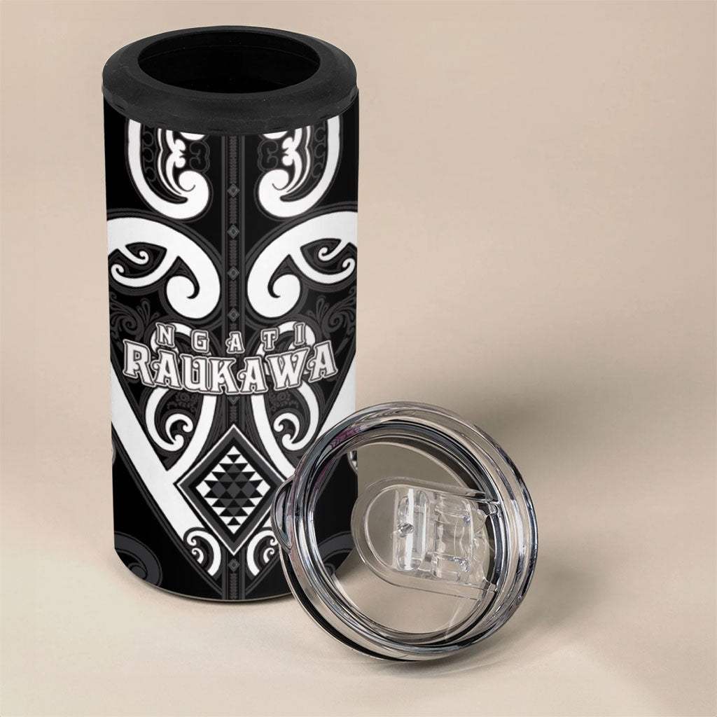 Custom Aotearoa Ngati Raukawa 4 in 1 Can Cooler Tumbler Maori Tribal Pattern