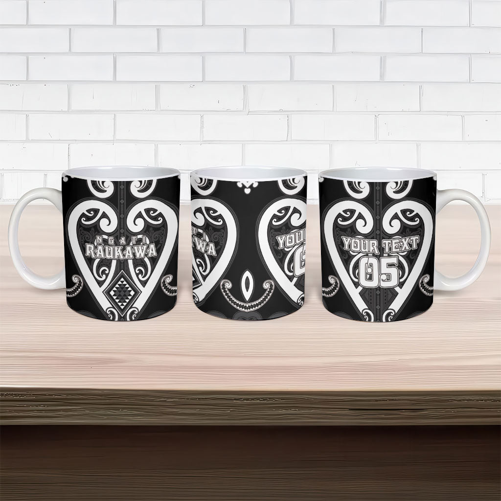 Custom Aotearoa Ngati Raukawa Ceramic Mug Maori Tribal Pattern