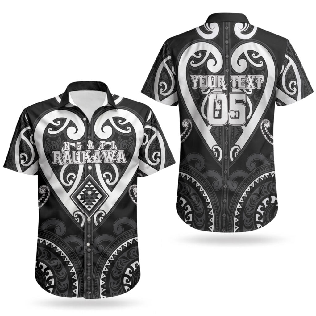 Custom Aotearoa Ngati Raukawa Couples Matching Off The Shoulder Long Sleeve Dress and Hawaiian Shirt Maori Tribal Pattern