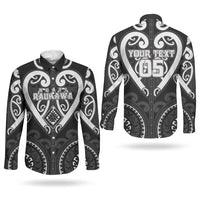 Custom Aotearoa Ngati Raukawa Couples Matching Puletasi and Long Sleeve Button Shirt Maori Tribal Pattern