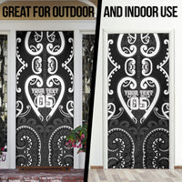 Custom Aotearoa Ngati Raukawa Door Cover Maori Tribal Pattern