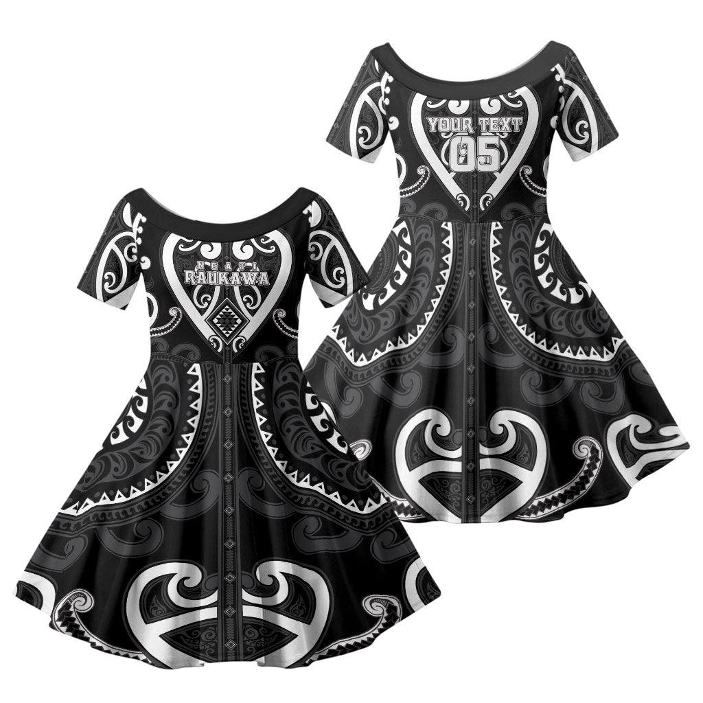 Custom Aotearoa Ngati Raukawa Family Matching Long Sleeve Bodycon Dress and Hawaiian Shirt Maori Tribal Pattern