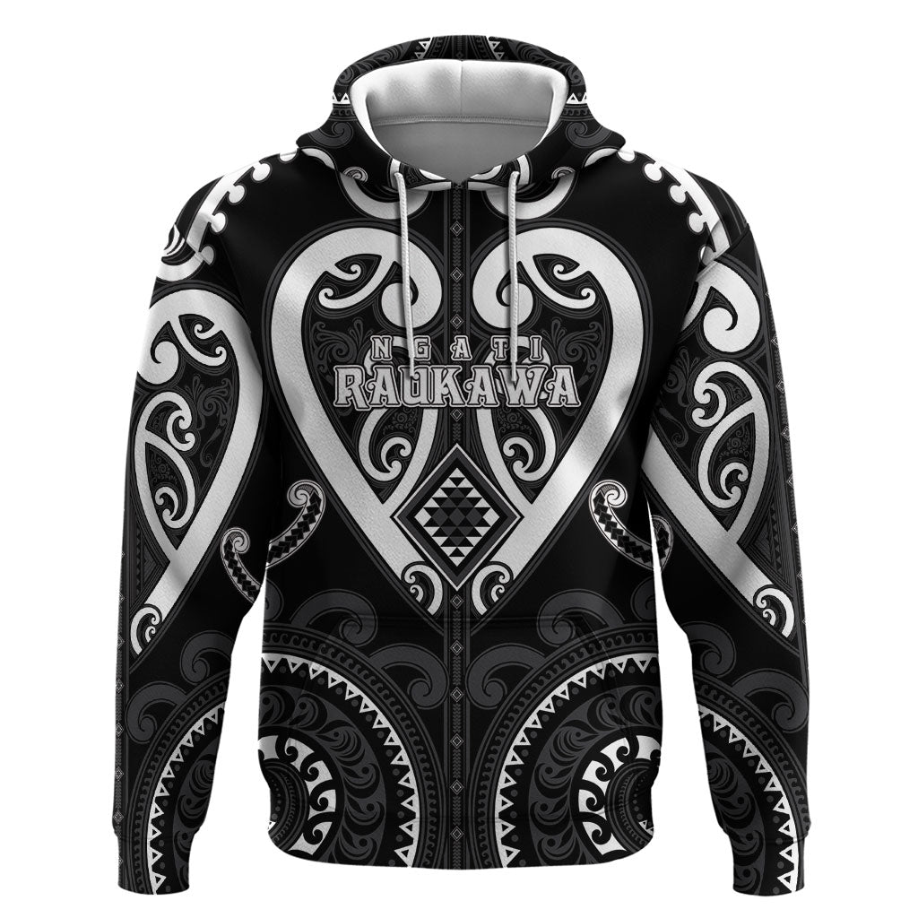 Custom Aotearoa Ngati Raukawa Hoodie Maori Tribal Pattern