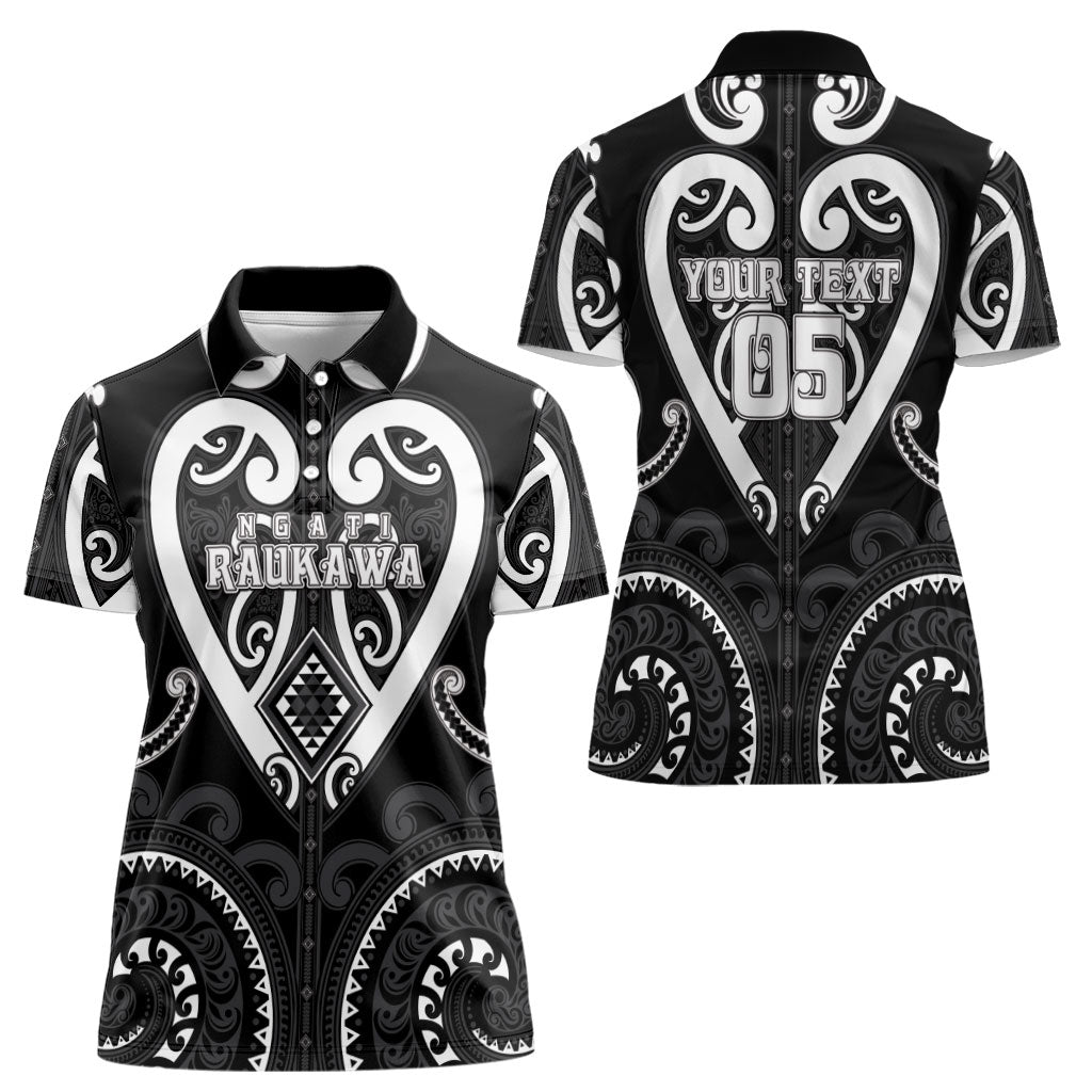Custom Aotearoa Ngati Raukawa Women Polo Shirt Maori Tribal Pattern