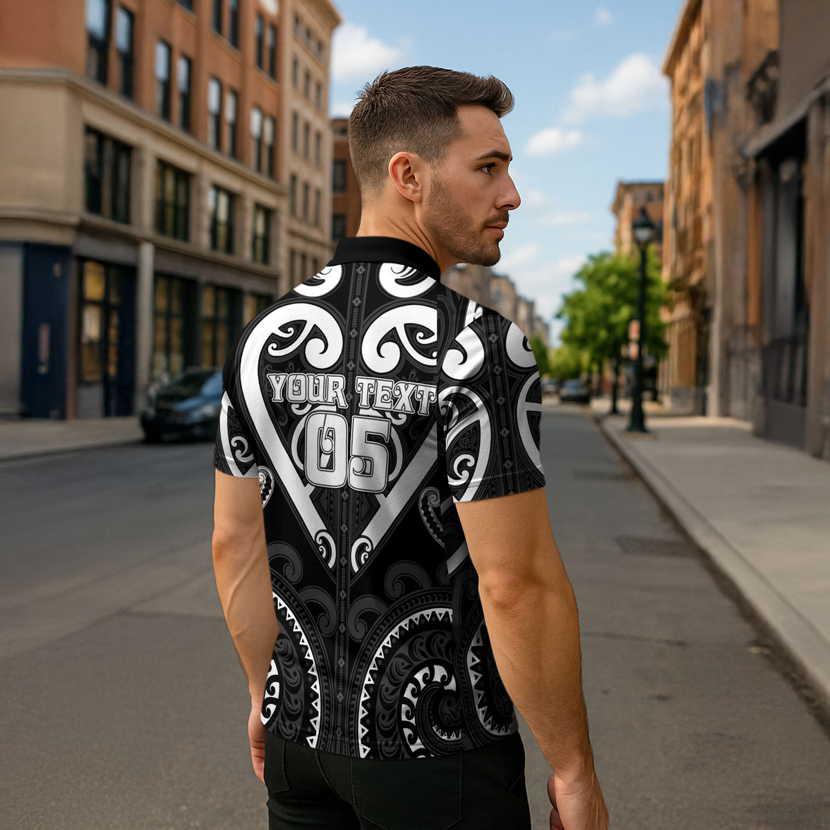 Custom Aotearoa Ngati Raukawa Zipper Polo Shirt Maori Tribal Pattern