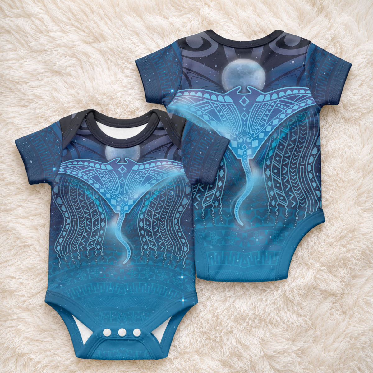Polynesia Manta Ray Baby Onesie Let's The Sea Set You Free LT05 - Polynesian Pride