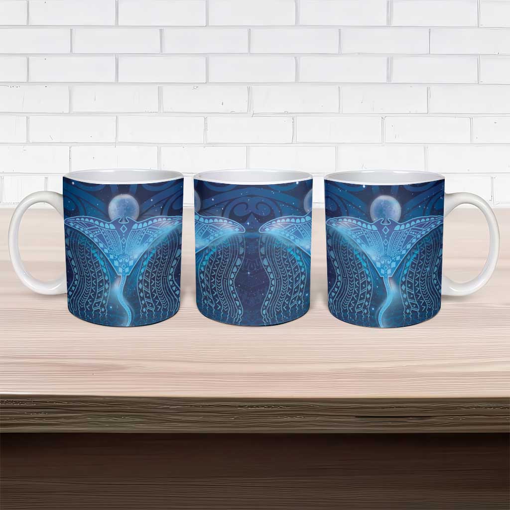 Polynesia Manta Ray Ceramic Mug Let's The Sea Set You Free - Polynesian Pride