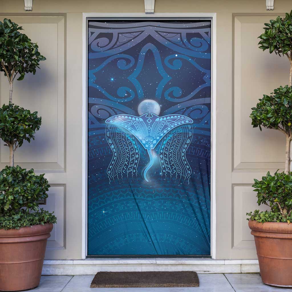 Polynesia Manta Ray Door Cover Let's The Sea Set You Free LT05 Blue - Polynesian Pride