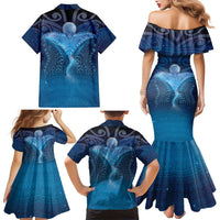 Polynesia Manta Ray Family Matching Mermaid Dress and Hawaiian Shirt Let's The Sea Set You Free LT05 - Polynesian Pride