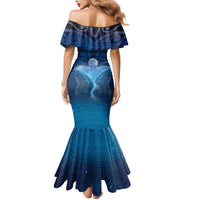 Polynesia Manta Ray Family Matching Mermaid Dress and Hawaiian Shirt Let's The Sea Set You Free LT05 - Polynesian Pride