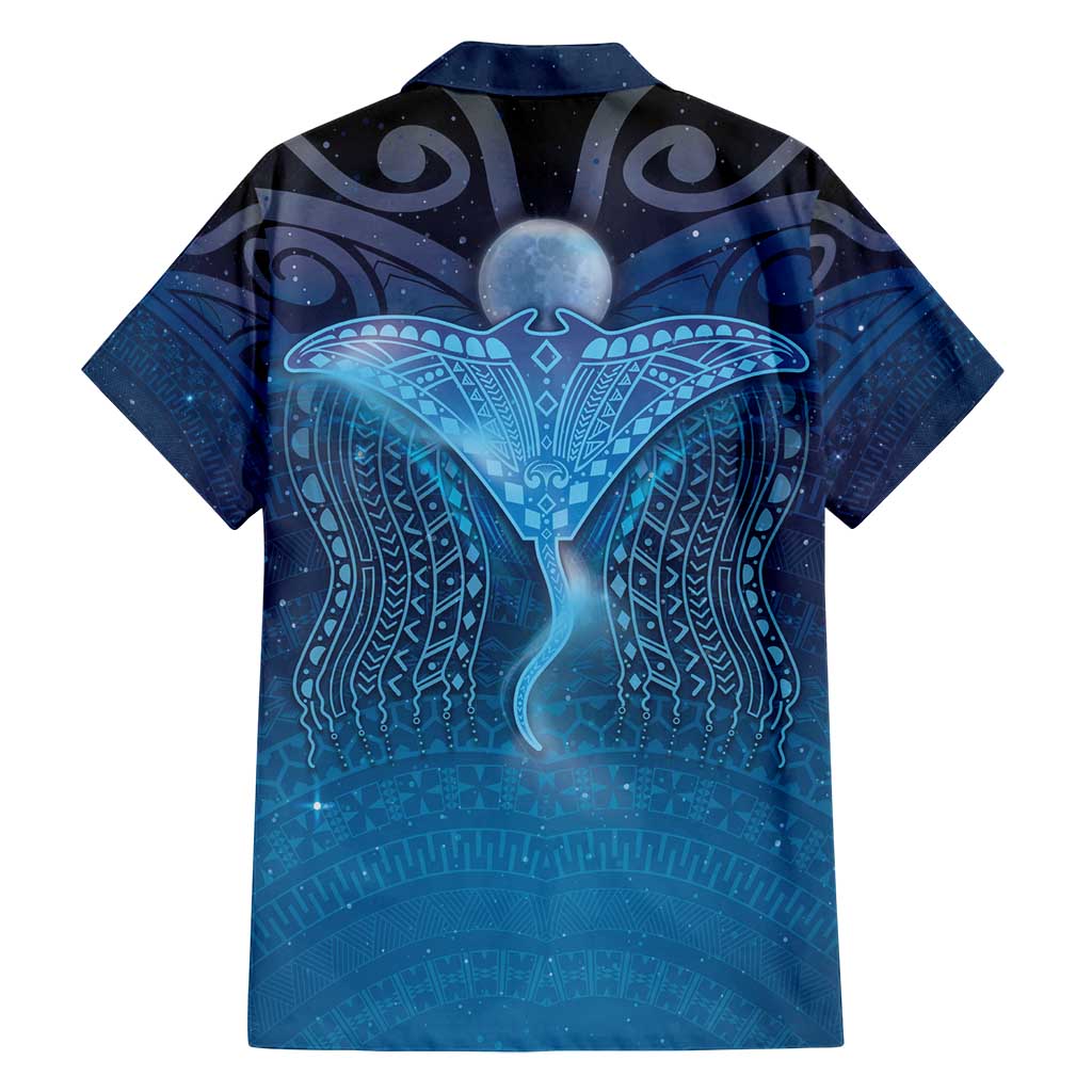Polynesia Manta Ray Family Matching Off Shoulder Maxi Dress and Hawaiian Shirt Let's The Sea Set You Free LT05 - Polynesian Pride