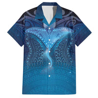 Polynesia Manta Ray Family Matching Short Sleeve Bodycon Dress and Hawaiian Shirt Let's The Sea Set You Free LT05 Dad's Shirt - Short Sleeve Blue - Polynesian Pride