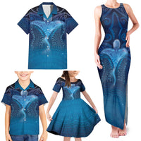 Polynesia Manta Ray Family Matching Tank Maxi Dress and Hawaiian Shirt Let's The Sea Set You Free LT05 - Polynesian Pride