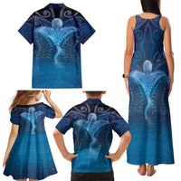 Polynesia Manta Ray Family Matching Tank Maxi Dress and Hawaiian Shirt Let's The Sea Set You Free LT05 - Polynesian Pride