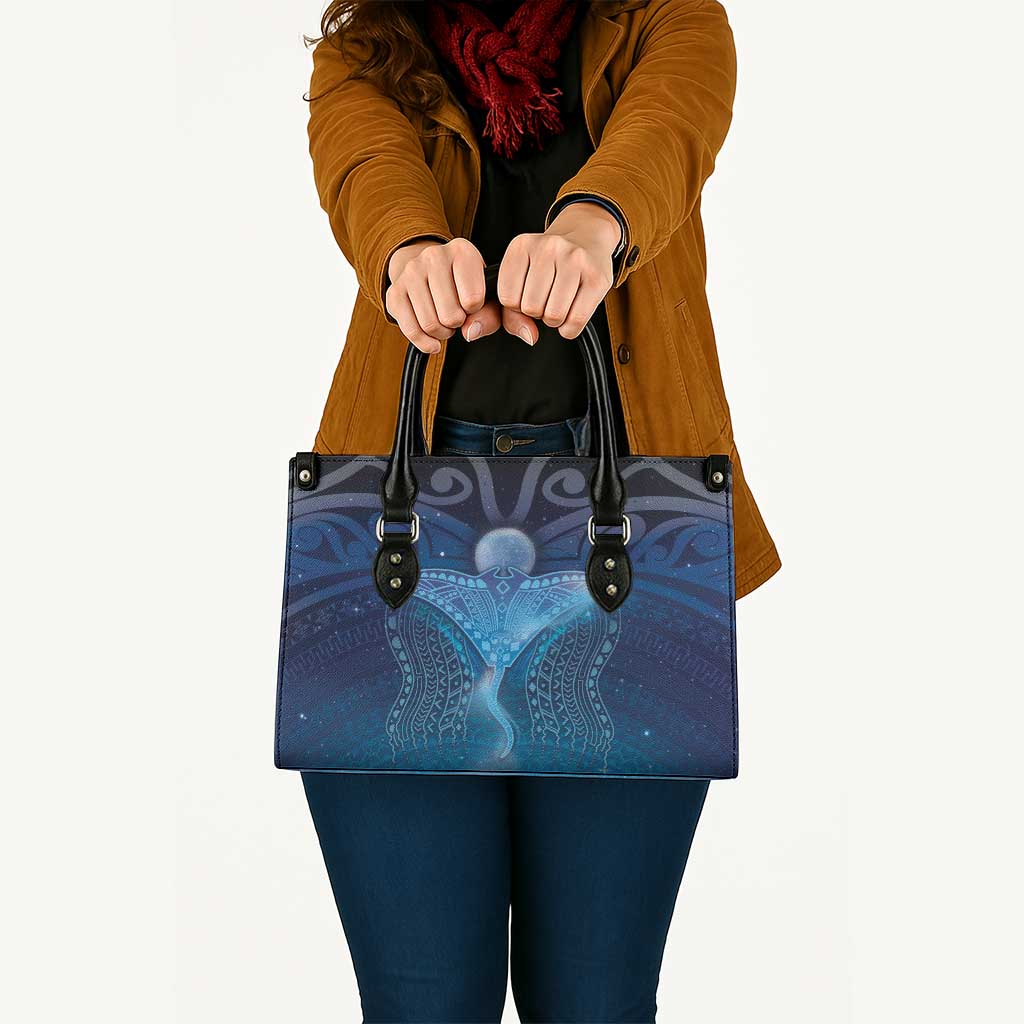 Polynesia Manta Ray Leather Bag Let's The Sea Set You Free LT05 Blue - Polynesian Pride