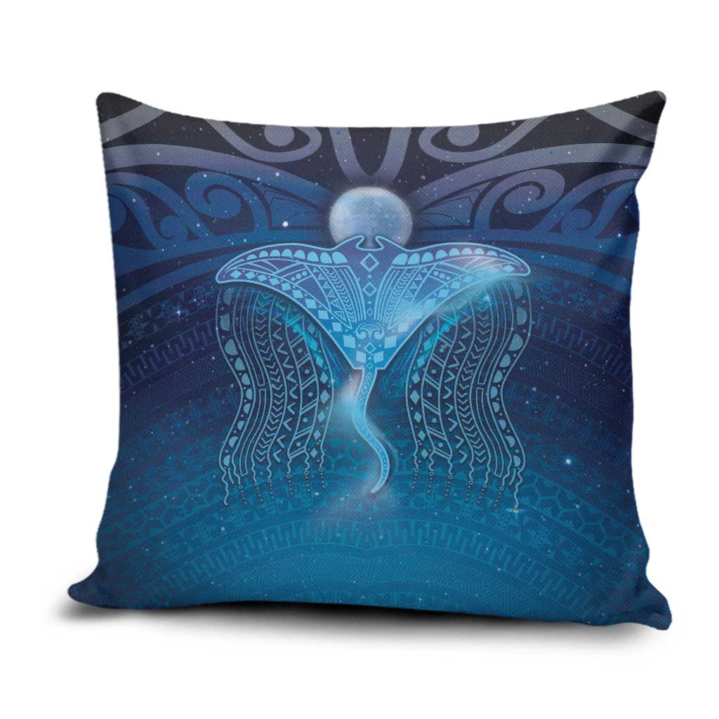 Polynesia Manta Ray Pillow Cover Let's The Sea Set You Free LT05 Blue - Polynesian Pride