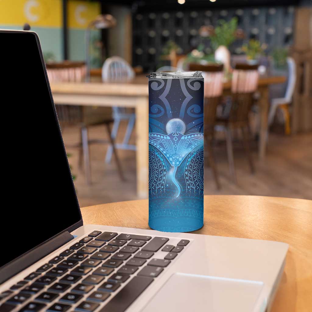 Polynesia Manta Ray Skinny Tumbler Let's The Sea Set You Free - Polynesian Pride