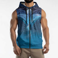 Polynesia Manta Ray Sleeveless Zip Hoodie Let's The Sea Set You Free - Polynesian Pride