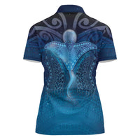 Polynesia Manta Ray Women Polo Shirt Let's The Sea Set You Free LT05 - Polynesian Pride