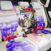 Filipino American History Month Back Car Seat Cover The Eight-Rayed Sun Flags With Bald Eagle LT05 - Polynesian Pride