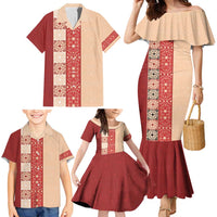 Papua New Guinea Family Matching Mermaid Dress and Hawaiian Shirt Oro Tapa Pattern LT05 - Polynesian Pride