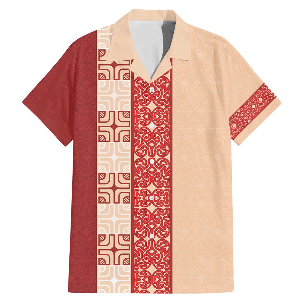 Papua New Guinea Family Matching Mermaid Dress and Hawaiian Shirt Oro Tapa Pattern LT05 Dad's Shirt - Short Sleeve Beige - Polynesian Pride