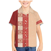 Papua New Guinea Family Matching Mermaid Dress and Hawaiian Shirt Oro Tapa Pattern LT05 Son's Shirt Beige - Polynesian Pride