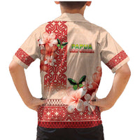 Papua New Guinea Oro Province Family Matching Mermaid Dress and Hawaiian Shirt Oro Birdwing Butterfly LT05 - Polynesian Pride