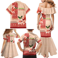 Papua New Guinea Oro Province Family Matching Mermaid Dress and Hawaiian Shirt Oro Birdwing Butterfly LT05 - Polynesian Pride