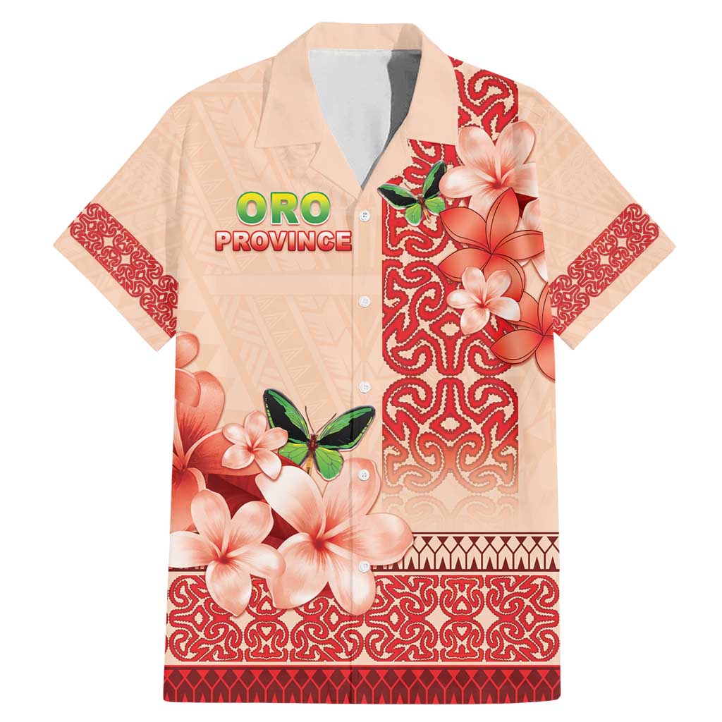 Papua New Guinea Oro Province Family Matching Mermaid Dress and Hawaiian Shirt Oro Birdwing Butterfly LT05 Dad's Shirt - Short Sleeve Beige - Polynesian Pride