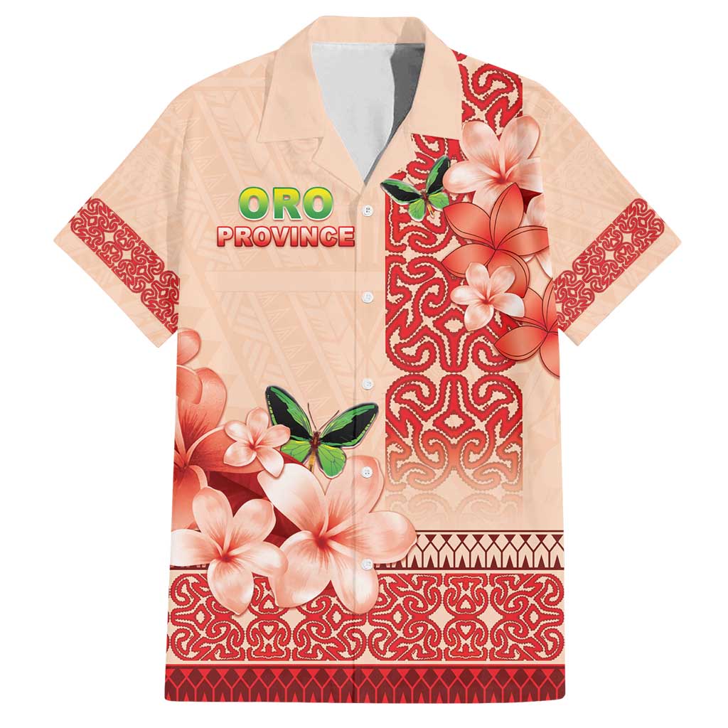 Papua New Guinea Oro Province Family Matching Off Shoulder Maxi Dress and Hawaiian Shirt Oro Birdwing Butterfly LT05 Dad's Shirt - Short Sleeve Beige - Polynesian Pride