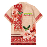 Papua New Guinea Oro Province Family Matching Off Shoulder Short Dress and Hawaiian Shirt Oro Birdwing Butterfly LT05 - Polynesian Pride