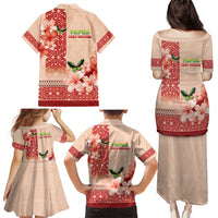Papua New Guinea Oro Province Family Matching Puletasi and Hawaiian Shirt Oro Birdwing Butterfly LT05 - Polynesian Pride