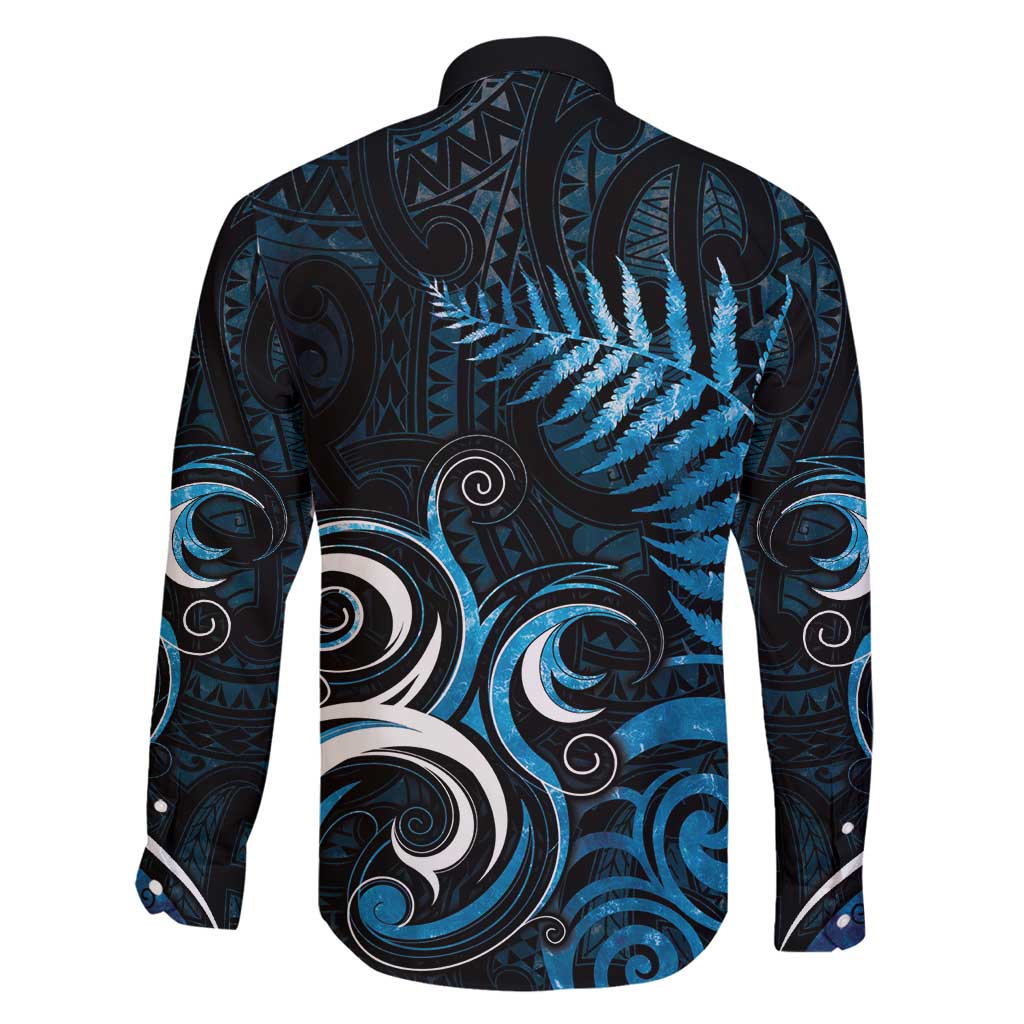 New Zealand Sea Week Family Matching Summer Maxi Dress and Hawaiian Shirt Maori Wave Pattern Ocean Blue LT05 - Polynesian Pride