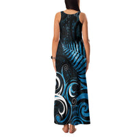 New Zealand Sea Week Family Matching Tank Maxi Dress and Hawaiian Shirt Maori Wave Pattern Ocean Blue LT05 - Polynesian Pride