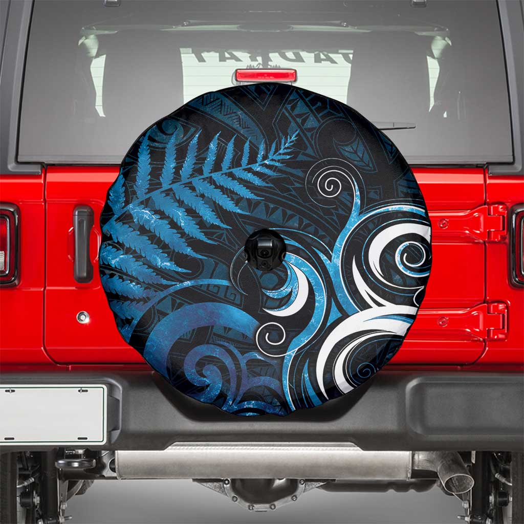 New Zealand Sea Week Spare Tire Cover Maori Wave Pattern Ocean Blue LT05 - Polynesian Pride