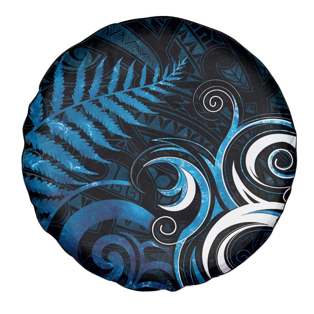 New Zealand Sea Week Spare Tire Cover Maori Wave Pattern Ocean Blue LT05 - Polynesian Pride