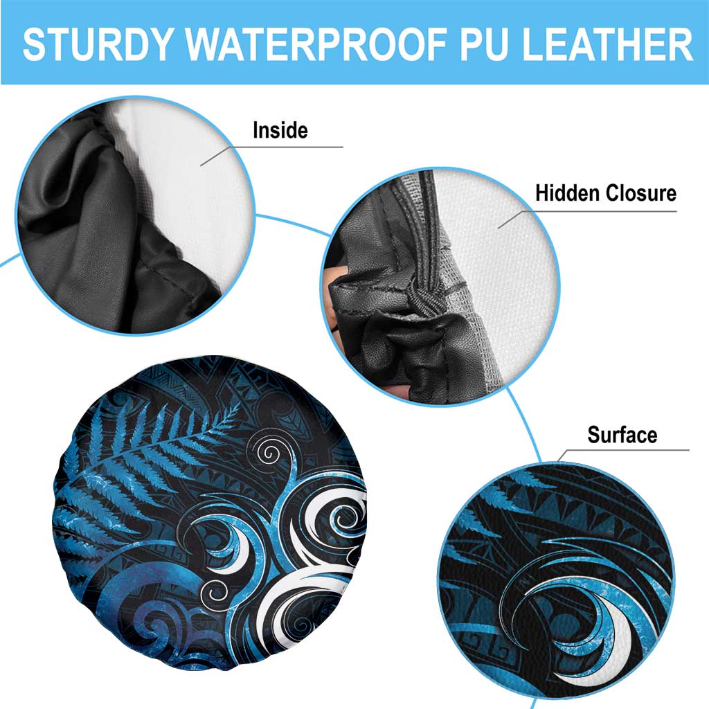 New Zealand Sea Week Spare Tire Cover Maori Wave Pattern Ocean Blue LT05 - Polynesian Pride