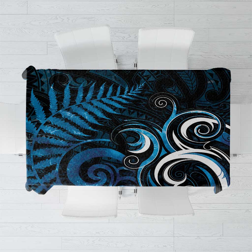 New Zealand Sea Week Tablecloth Maori Wave Pattern Ocean Blue LT05 Blue - Polynesian Pride
