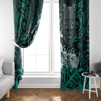 New Zealand Waka Racing Window Curtain Maori Warriors