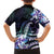 Polynesian Art Tattoo Family Matching Off Shoulder Maxi Dress and Hawaiian Shirt Plumeria Flowers Turquoise Gradient