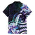 Polynesian Art Tattoo Family Matching Off Shoulder Maxi Dress and Hawaiian Shirt Plumeria Flowers Turquoise Gradient