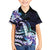 Polynesian Art Tattoo Family Matching Off Shoulder Short Dress and Hawaiian Shirt Plumeria Flowers Turquoise Gradient