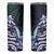 Polynesian Art Tattoo Skinny Tumbler Plumeria Flowers Turquoise Gradient