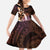 Polynesian Art Tattoo Family Matching Off Shoulder Maxi Dress and Hawaiian Shirt Plumeria Flowers Peach Gradient