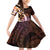 Polynesian Art Tattoo Family Matching Off Shoulder Short Dress and Hawaiian Shirt Plumeria Flowers Peach Gradient