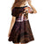 Polynesian Art Tattoo Family Matching Off Shoulder Short Dress and Hawaiian Shirt Plumeria Flowers Peach Gradient